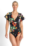 Jantzen Hibiscus Flutter Sleeve  1PC