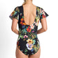 Jantzen Hibiscus Flutter Sleeve  1PC