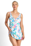 Jantzen :Fresia Mesh Ruffle Swim Dress