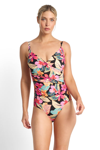 Jantzen Phuket Ruched Crossover One Piece