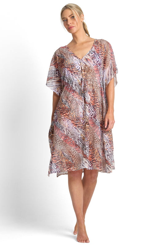 Jantzen: Tigeress Mesh Capri Kaftan