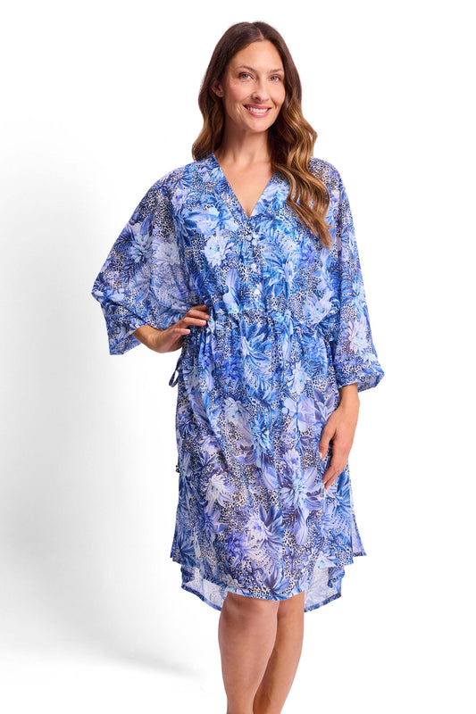 Jantzen - Tropica Gathered Midi Mesh Dress