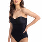 Togs: Textured Black Ombre Bandeau One Piece