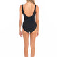 Togs: Black Gathered Square One Piece