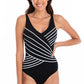 Togs: Black Chlorine Resistant Crossover Binding One Piece