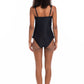 Togs: Textured Black Tankini Pleated Set