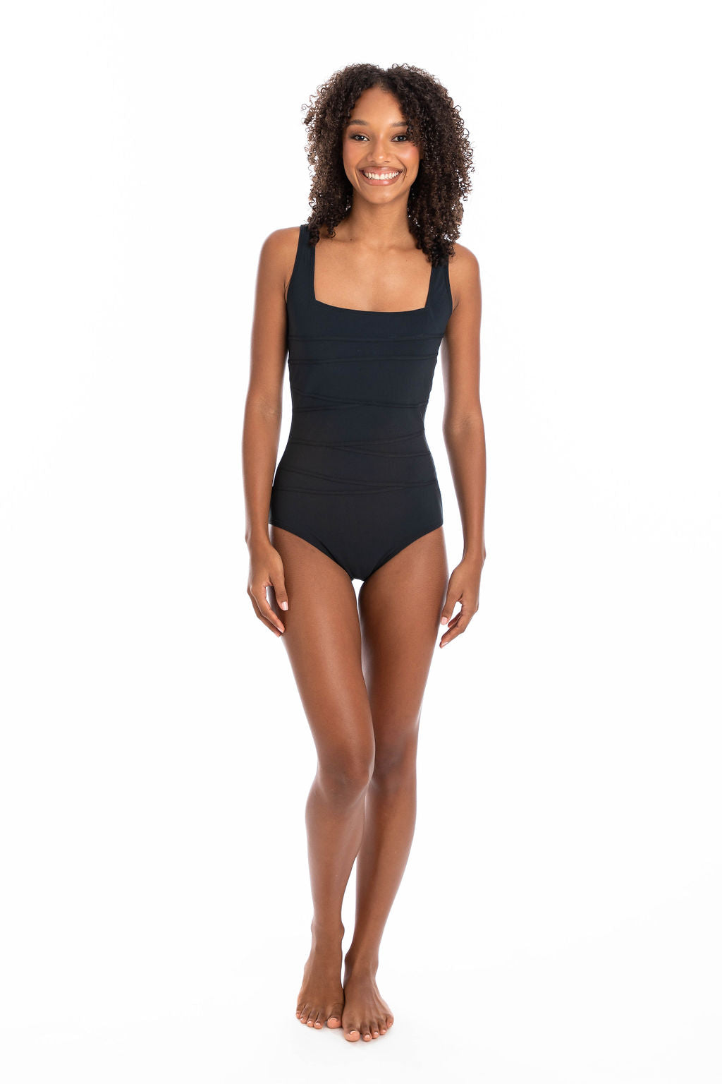 Togs: Black Square Binding One Piece