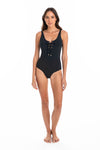 Togs: Black Eyelet One Piece