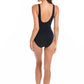 Togs: Black Surplice One Piece