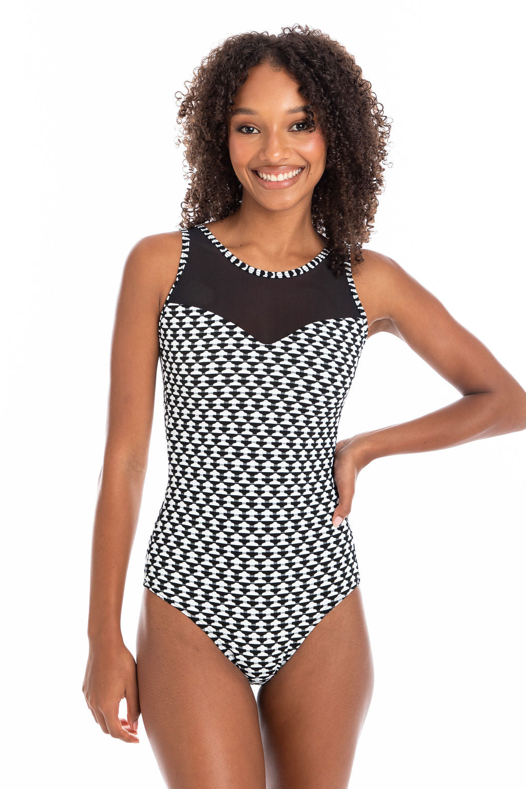 Togs: Odessa Mesh High Neck One Piece
