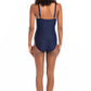 Togs: Textured Navy Scoop Neck One Piece