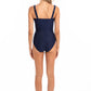 Togs: Textured Navy Ombre Bandeau One Piece