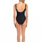 Togs: Textured Black Twist One Piece