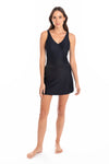 Togs: Textured Black Swim Skirt (Built in Pant)