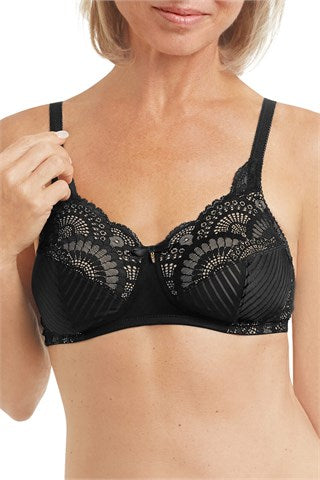 Amoena: Karolina Non-Wired Bra - Black / Sand