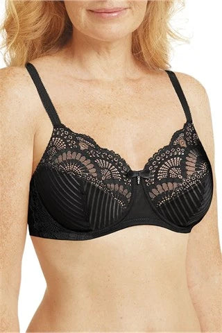 Amoena: Karolina Padded Non-Wired Bra - Black / Sand