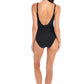 Togs: Black Eyelet One Piece Bather Swimsuit