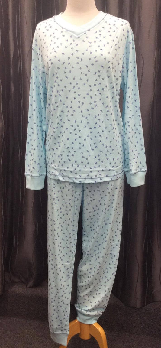 Schrank: Long Sleeve Long Pant Ski Pyjamas. Cotton Knit.