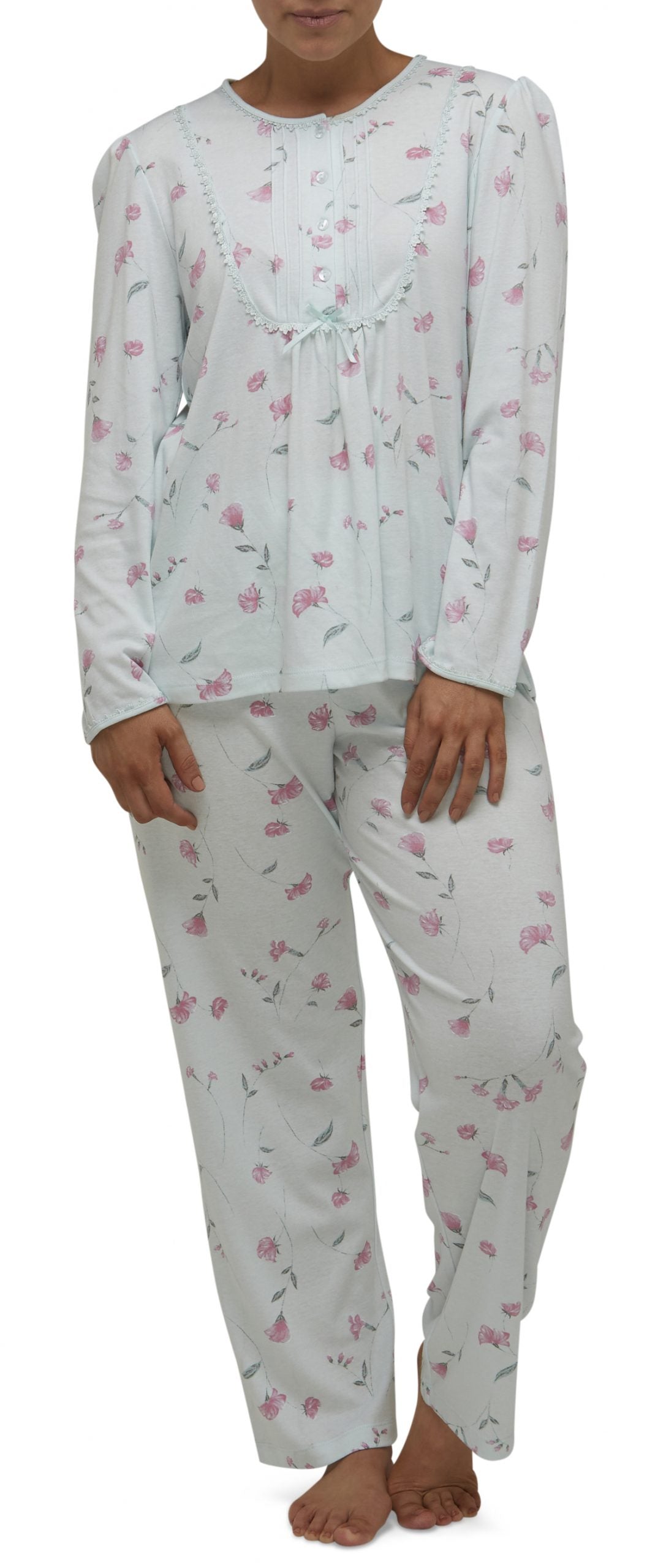 Schrank:  'Penelope'  Lace Bib Long Pant Pyjama PJ Set