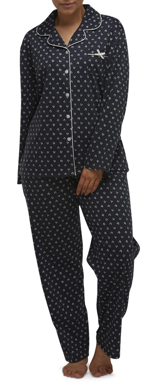 Schrank:  Revere Long Length Pyjama PJ Set 'Hearts'