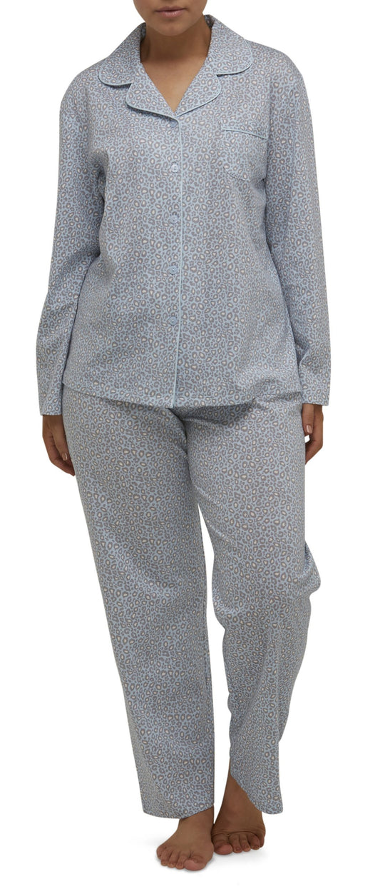 Schrank:  Revere Long Length Pyjama PJ Set 'Leopard'