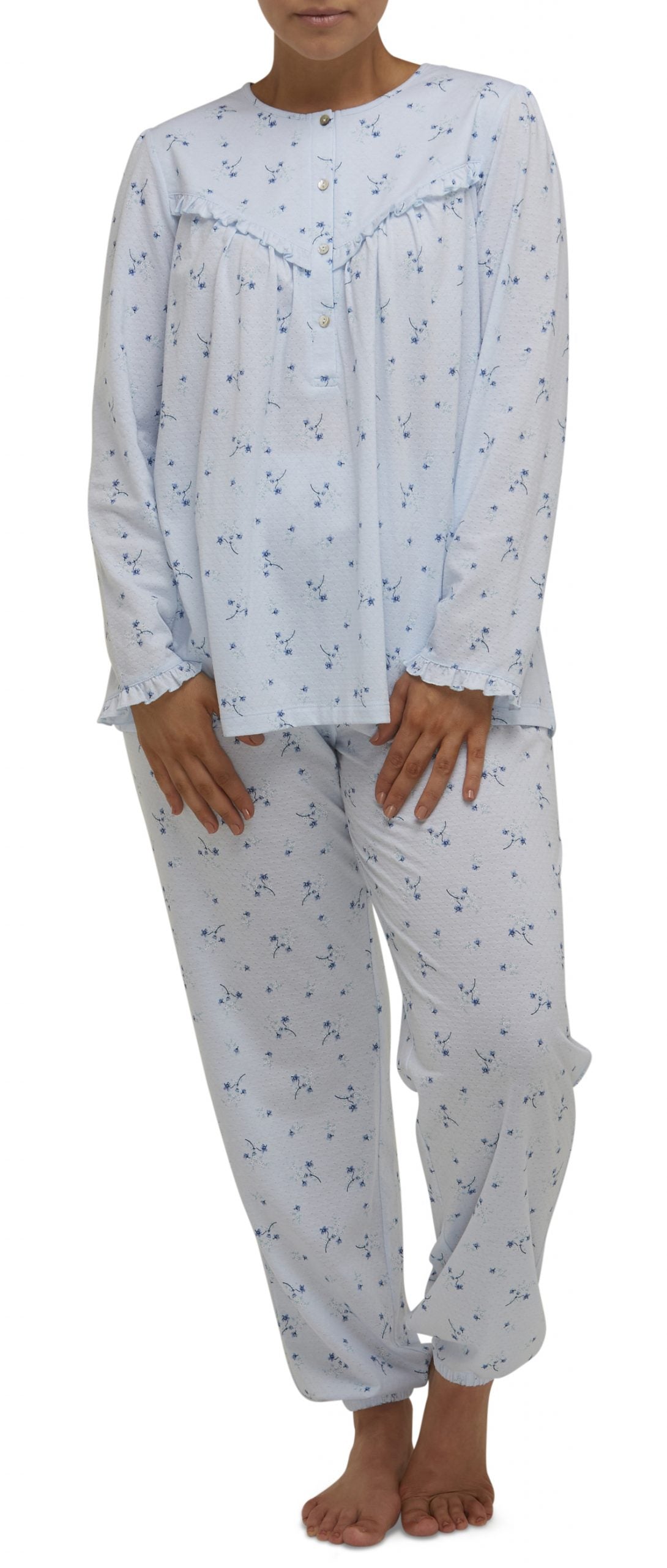 Schrank:  Ruffle Pyjama Set Long Length 'Isabel'