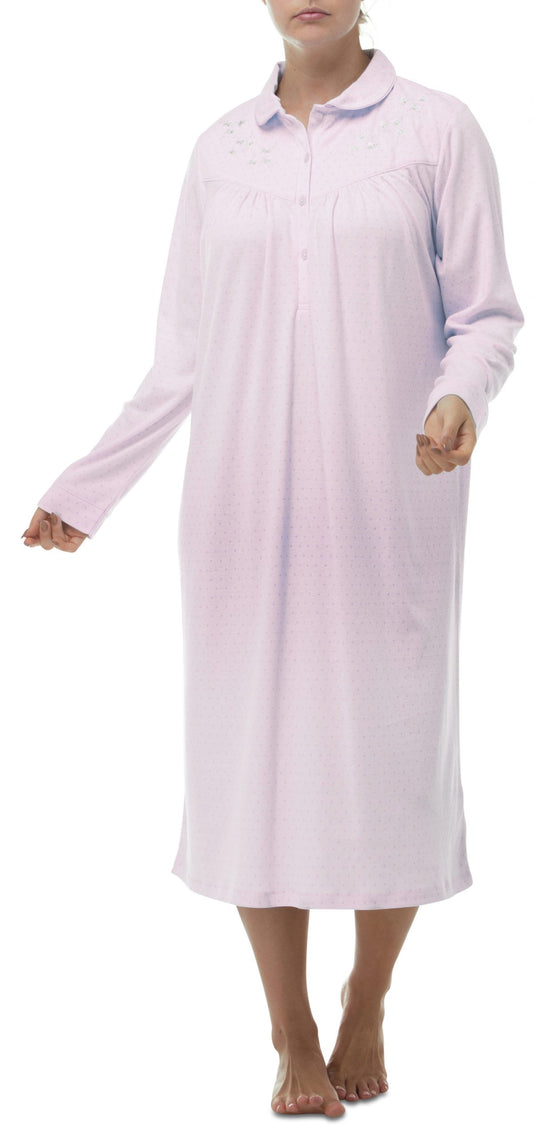 Schrank: Long Sleeve Nightie Embroidered Yoke