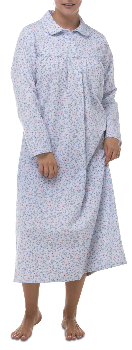 Schrank: Long Sleeve Long Length Nightie Cotton Flannelette