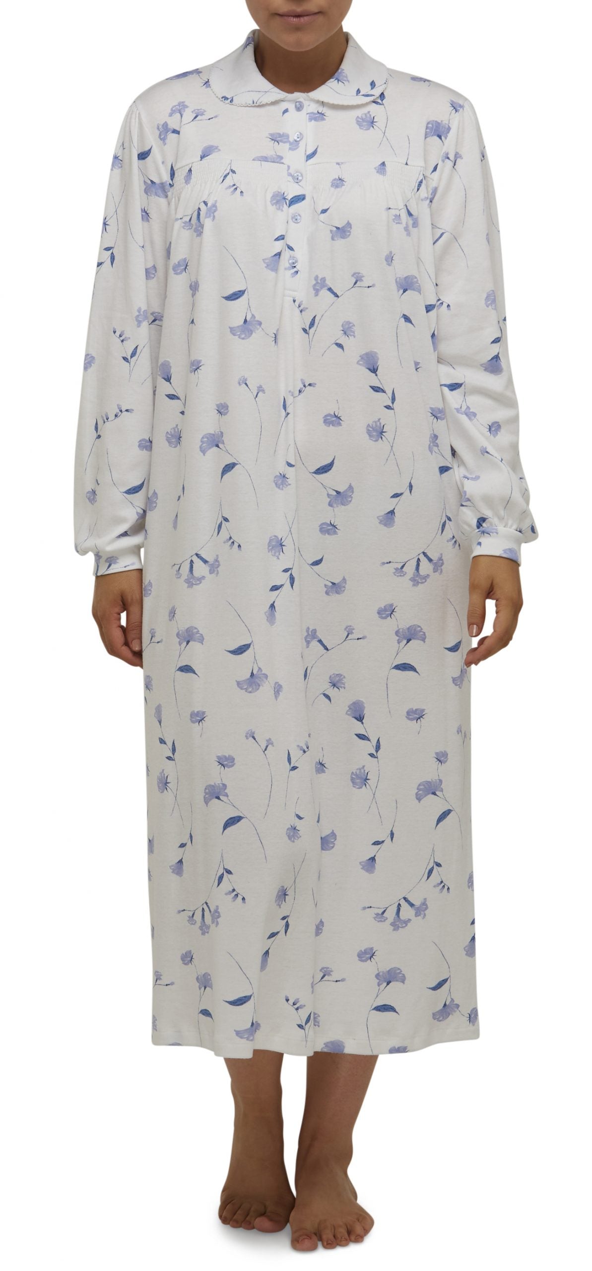 Schrank:  'Penelope' Long Length Collared Nightie