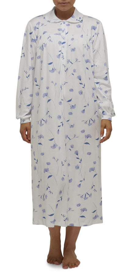 Schrank:  'Penelope' Long Length Collared Nightie