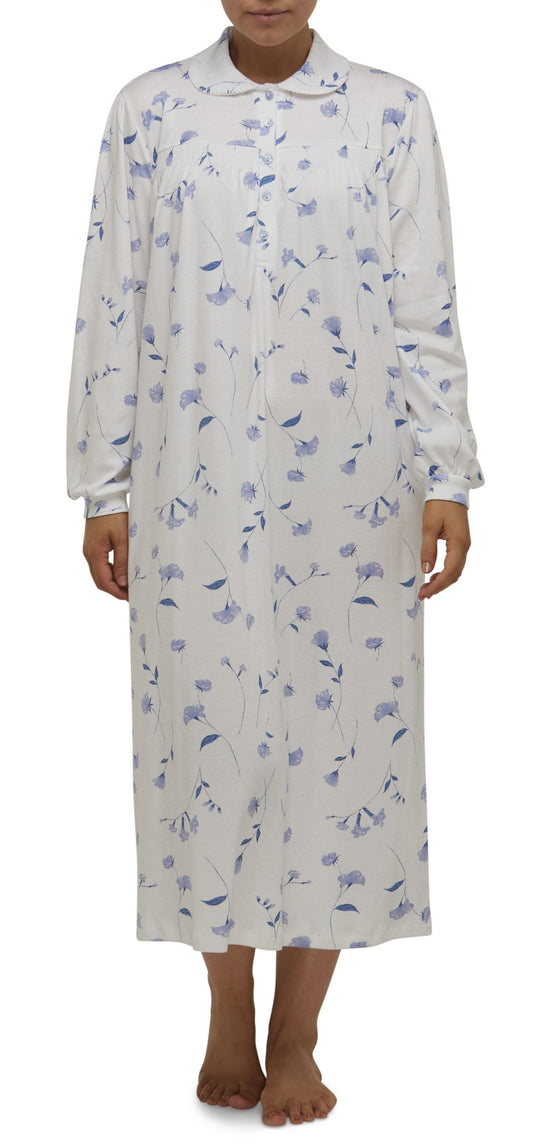 Schrank:  'Penelope' Long Length Collared Nightie