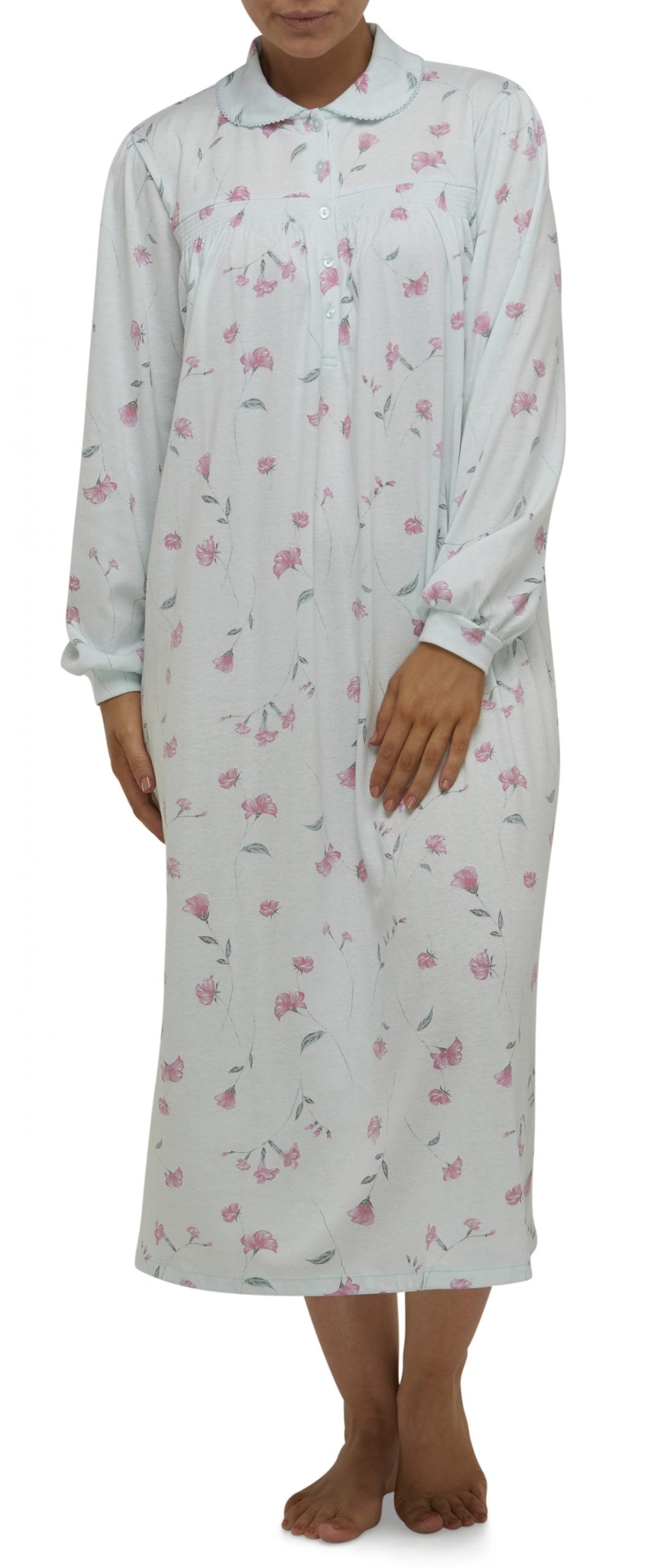 Schrank:  'Penelope' Long Length Collared Nightie