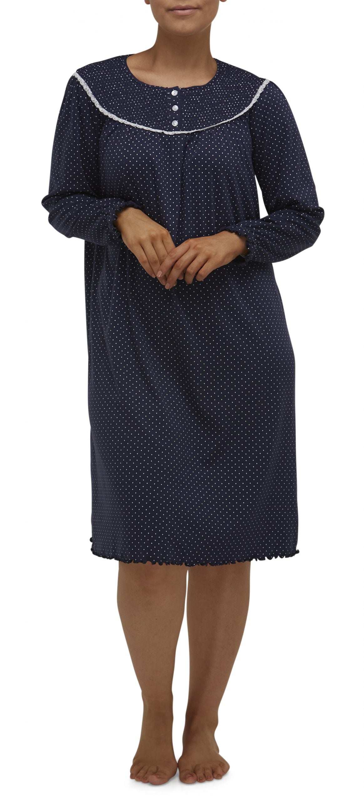 Schrank:  Smocking Nightie Short Length 'Spot'