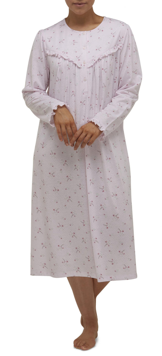 Schrank: Long Sleeve Mid Length Ruffle Nightie 'Isabel'