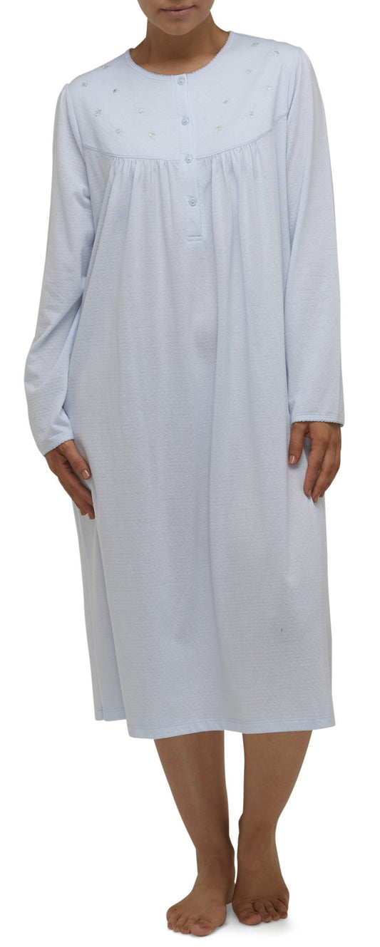 Schrank:  Rosebud Embroidered nightie Mid Length