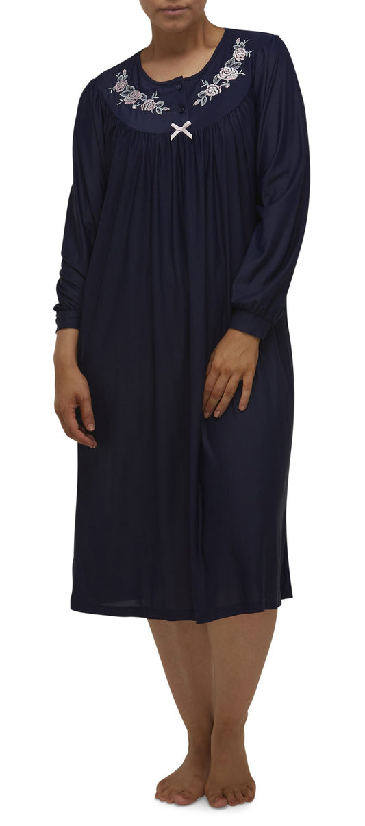 Schrank:  'Trilobal' Mid Length Nightie with Embroidery