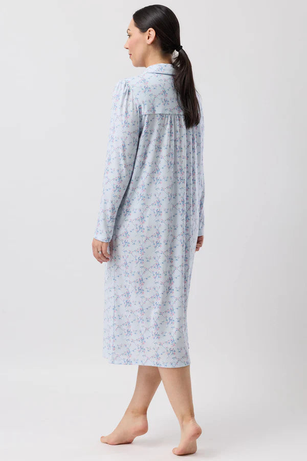 SCHRANK:  Cherry Blossom Long Sleeve Collared Nightie