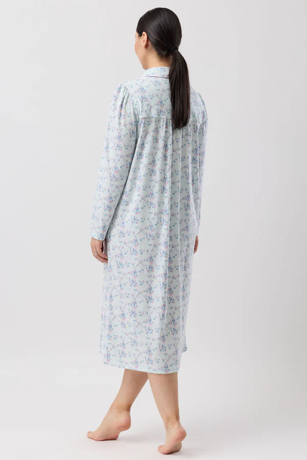 SCHRANK:  Cherry Blossom Long Sleeve Collared Nightie