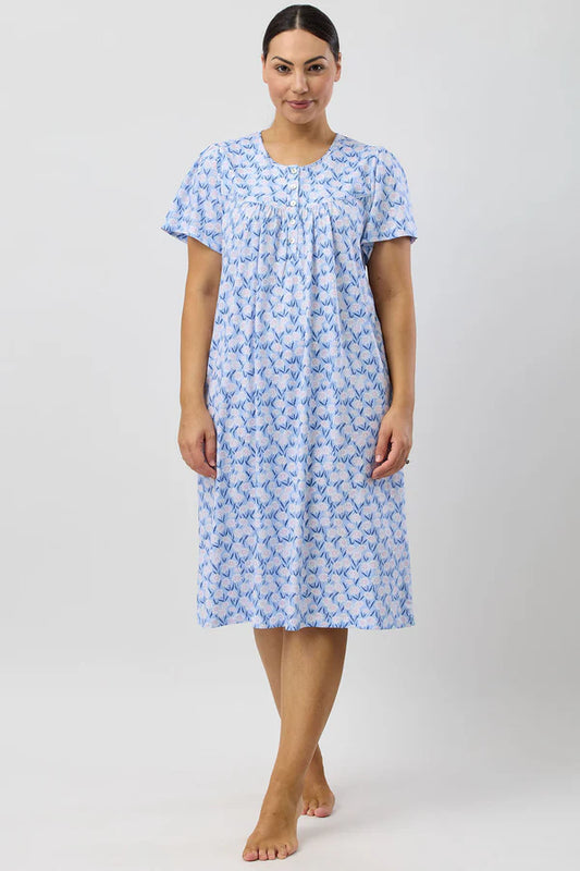SCHRANK Daisies Short Sleeve Cotton Sleeveless Nightie