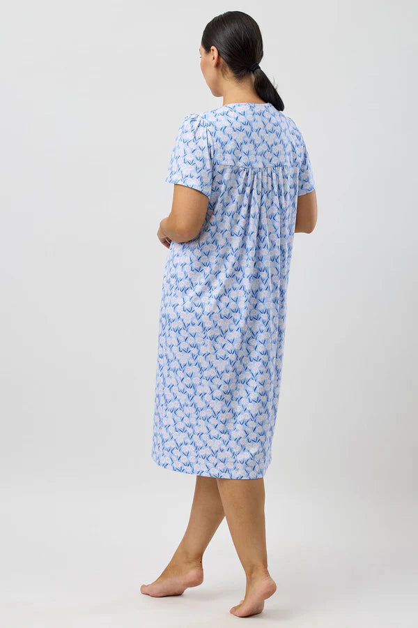 SCHRANK Daisies Short Sleeve Cotton Sleeveless Nightie