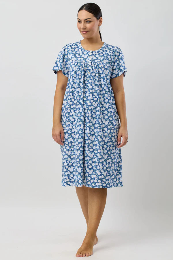 SCHRANK Daisies Short Sleeve Cotton Sleeveless Nightie