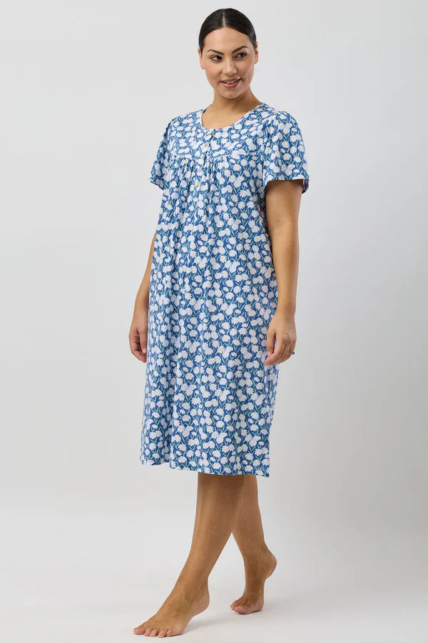 SCHRANK Daisies Short Sleeve Cotton Sleeveless Nightie