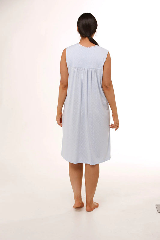 Schrank:  'Polkadot' Sleeveless Poly Cotton Jersey Nightie