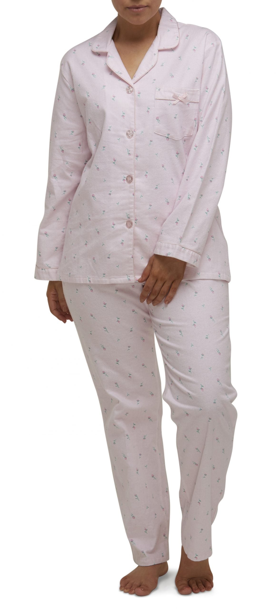 Schrank:  Revere Pyjama PJ Set Flannelette 'Rose Stripe'
