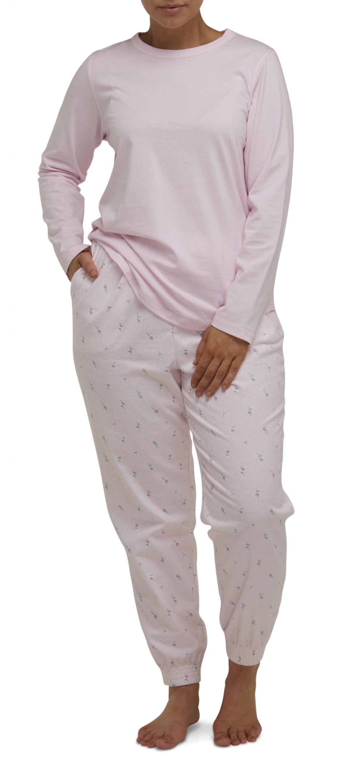 Schrank:  Ski Pyjama PJ Set Flannelette 'Rose Stripe'