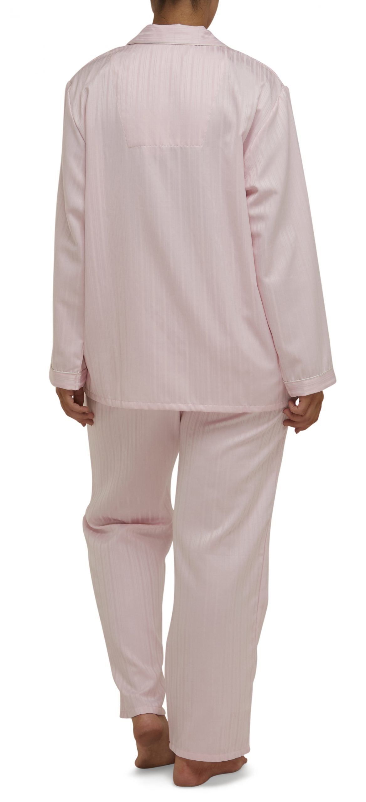 Schrank:  Sateen Long Length Pyjama Set 'Self Stripe Sateen'