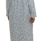 Schrank:  Pleated Nightie Flannelette Mid Length 'Rose Stripe'