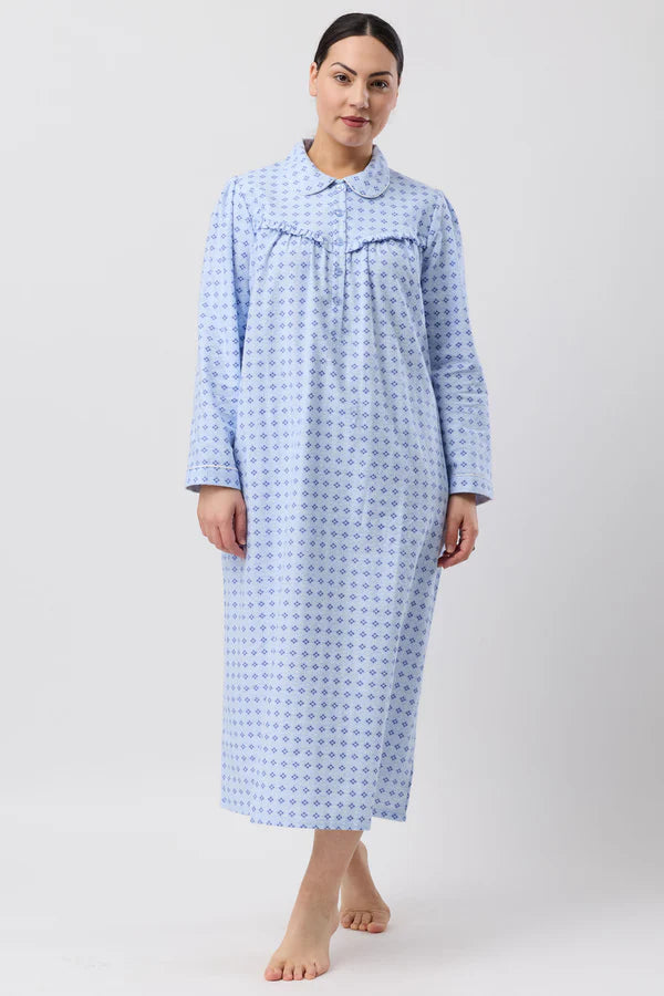 SCHRANK:  Fleur De Lys Flannelette Collared Nightie