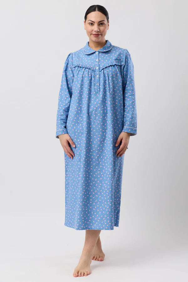 SCHRANK:  Rose Spot Collared Nightie
