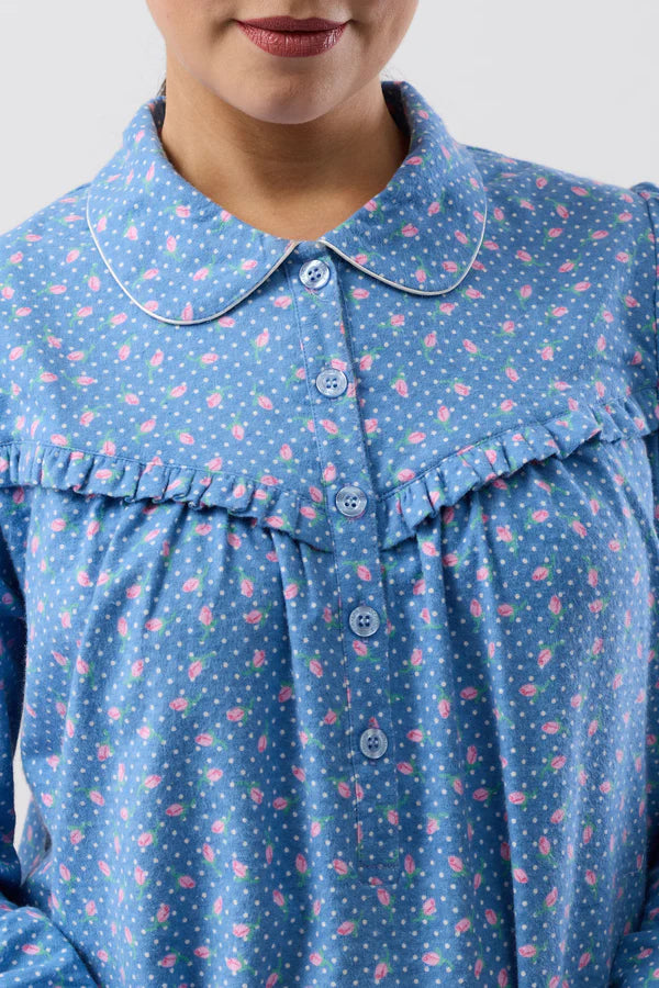 SCHRANK:  Rose Spot Collared Nightie